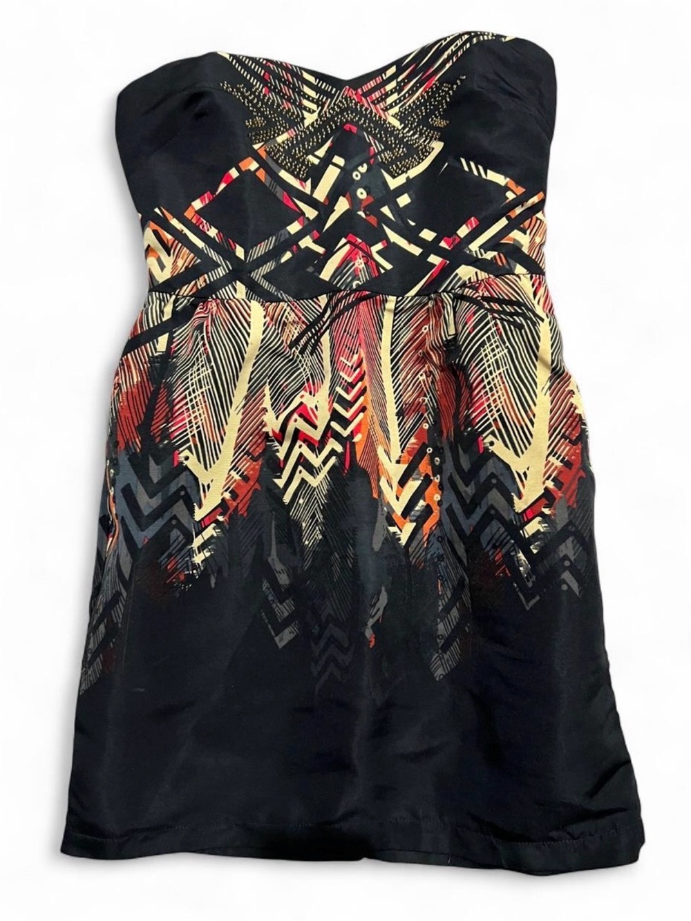 ECOTE Urban Outfitters Strapless Sequin Ikat Tribal Mini Dress - Size M